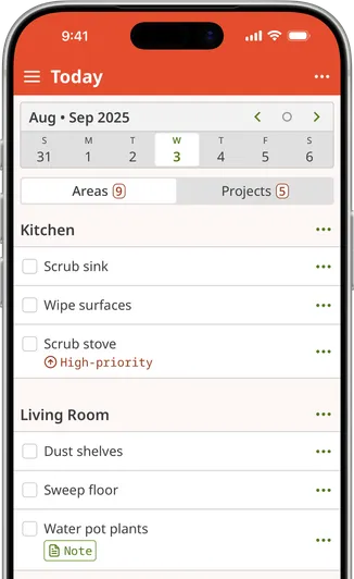 Screenshot of Homemaking App on iOS