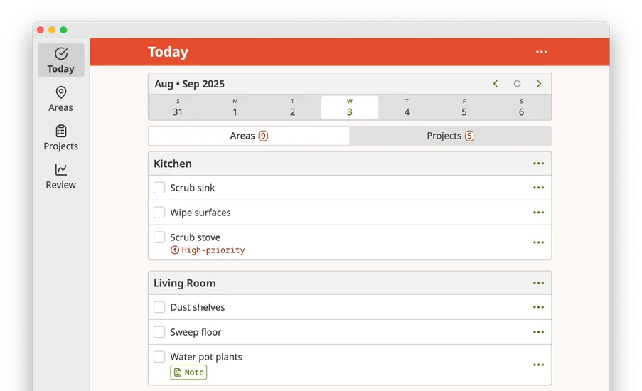 Screenshot of Homemaking App on macOS
